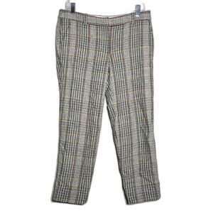 J Crew Wool Plaid City Fit Skimmer Cropped Trousers Women's 6 Academia Old Money